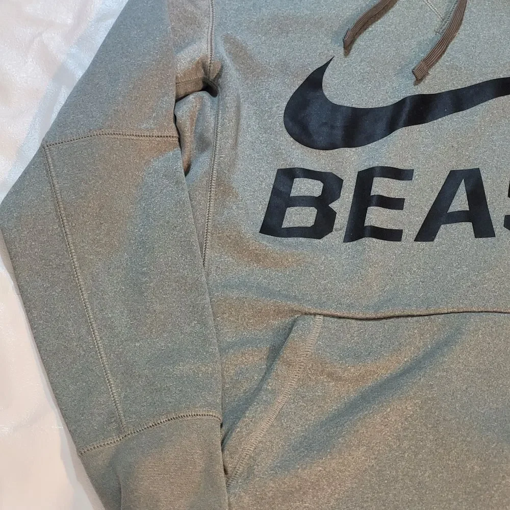 Nike Gray 'BEAST' Pullover Hoodie with Black Logo